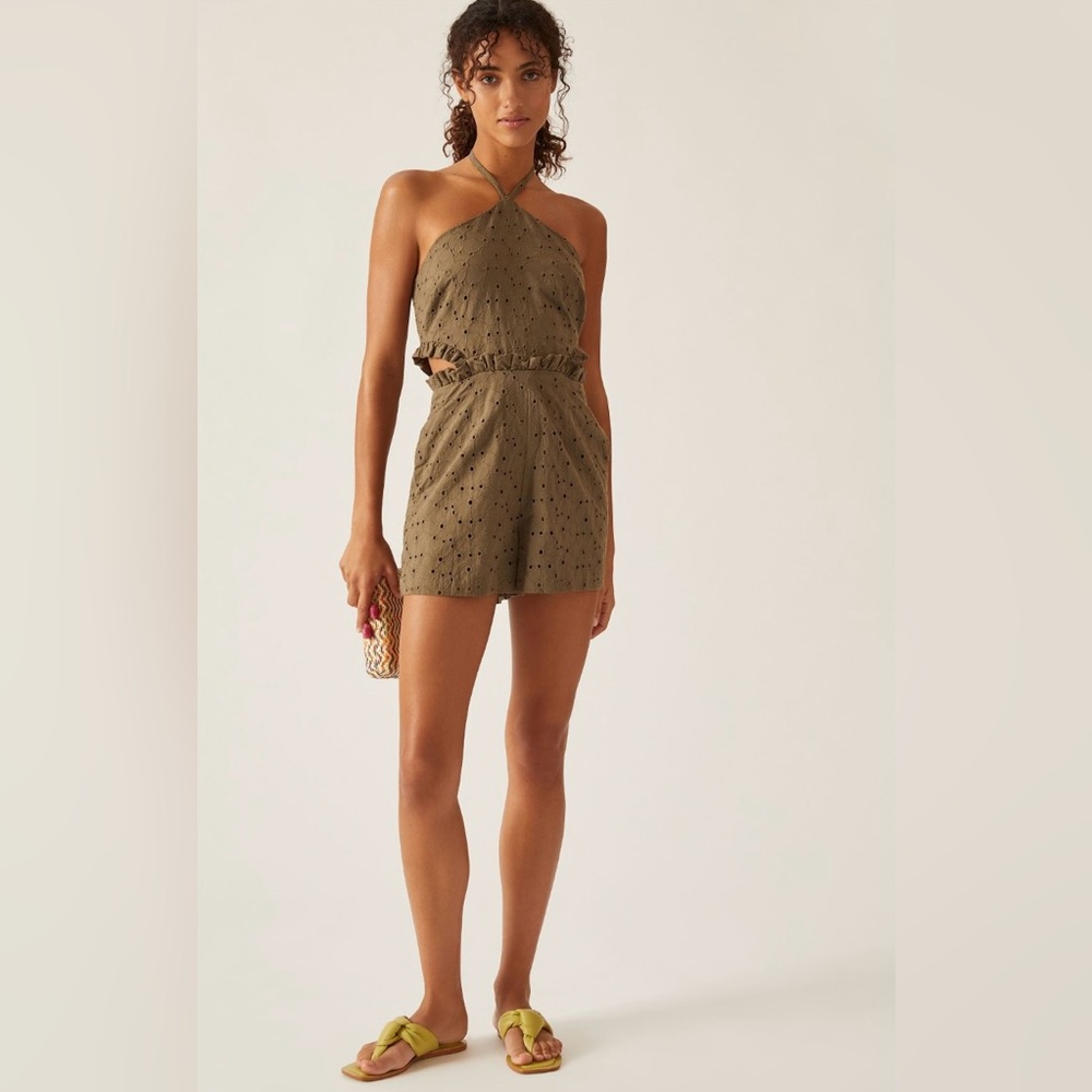 Hutch Solid Halter Romper x Anthropologie